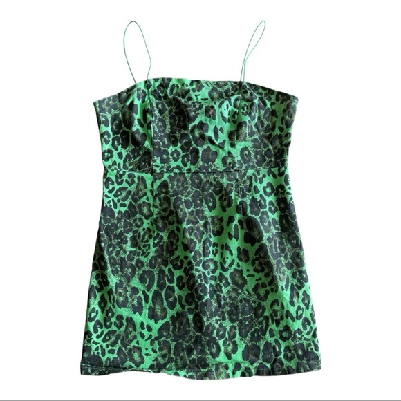 Valfre Green and Black Fitted Sleeveless Camisole Mini Dress - Picture 7 of 9